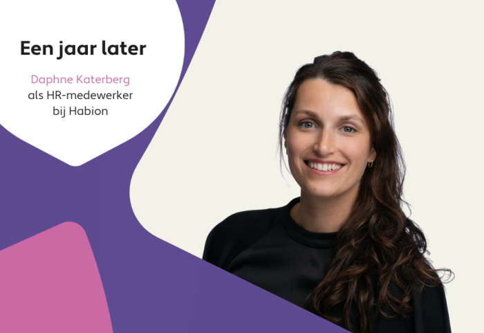 Daphne Katerberg, sinds een jaar HR-medewerker bij Habion na een werving- en selectietraject via Steiger B, staat op de foto.