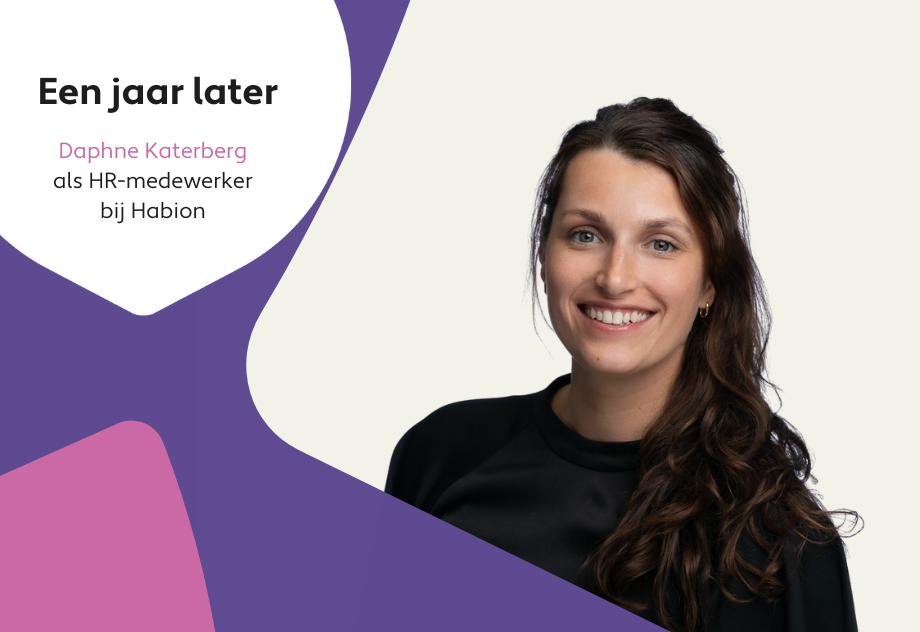 Daphne Katerberg, sinds een jaar HR-medewerker bij Habion na een werving- en selectietraject via Steiger B, staat op de foto.